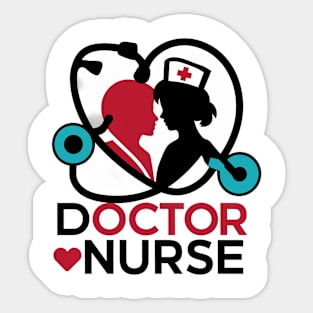 Doctor and nurse as lovers Sticker